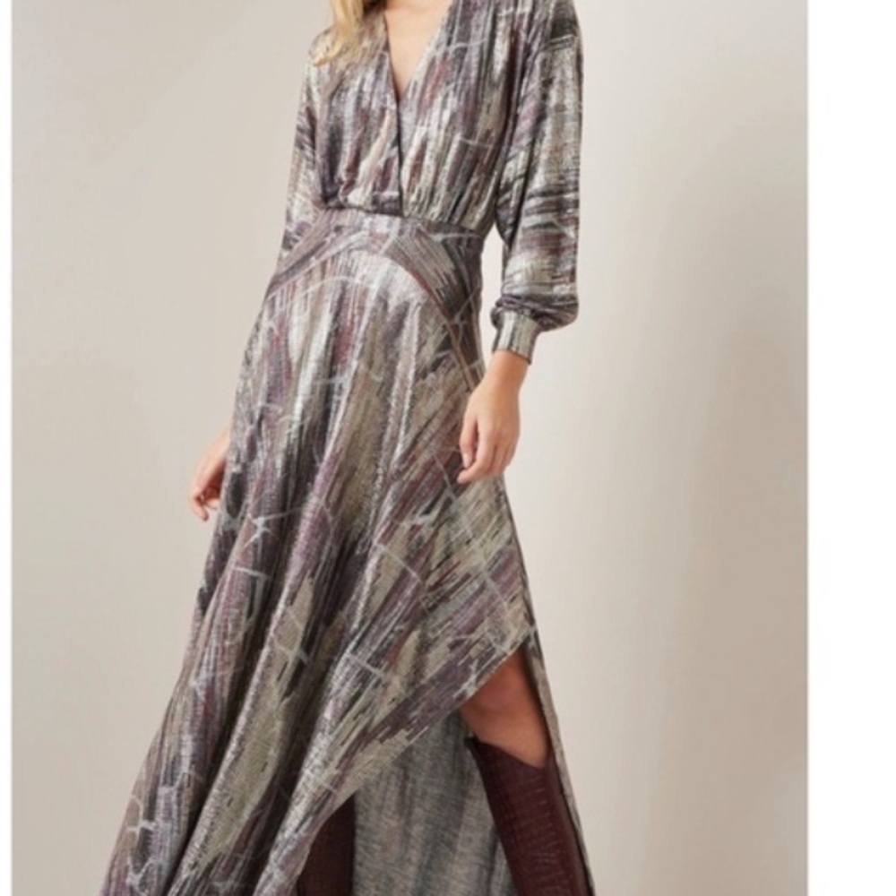Ba&sh santana metallic batwing maxi dress